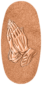 DASOV 516 CP SH CP Copper Praying Hands Shimmer Copper Background